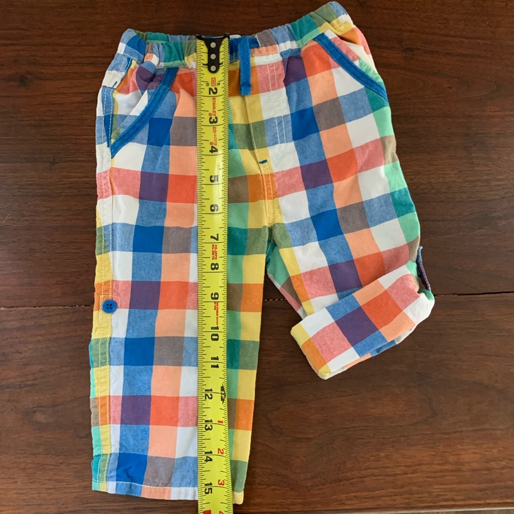 Baby Boden plaid roll up pants 12-18 months